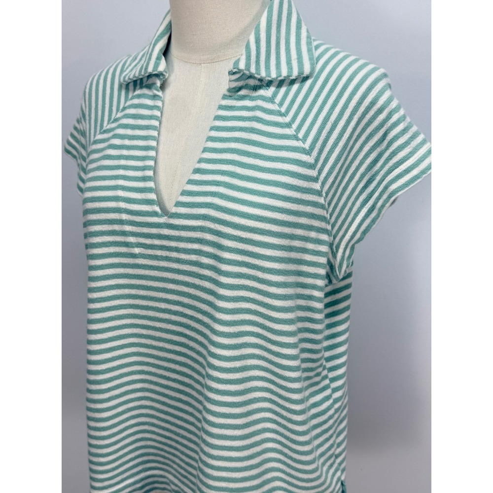 Free Assembly Striped T-Shirt Bundle Yellow Ringer Tee & Green V-Neck Terry Top - Picture 15 of 16